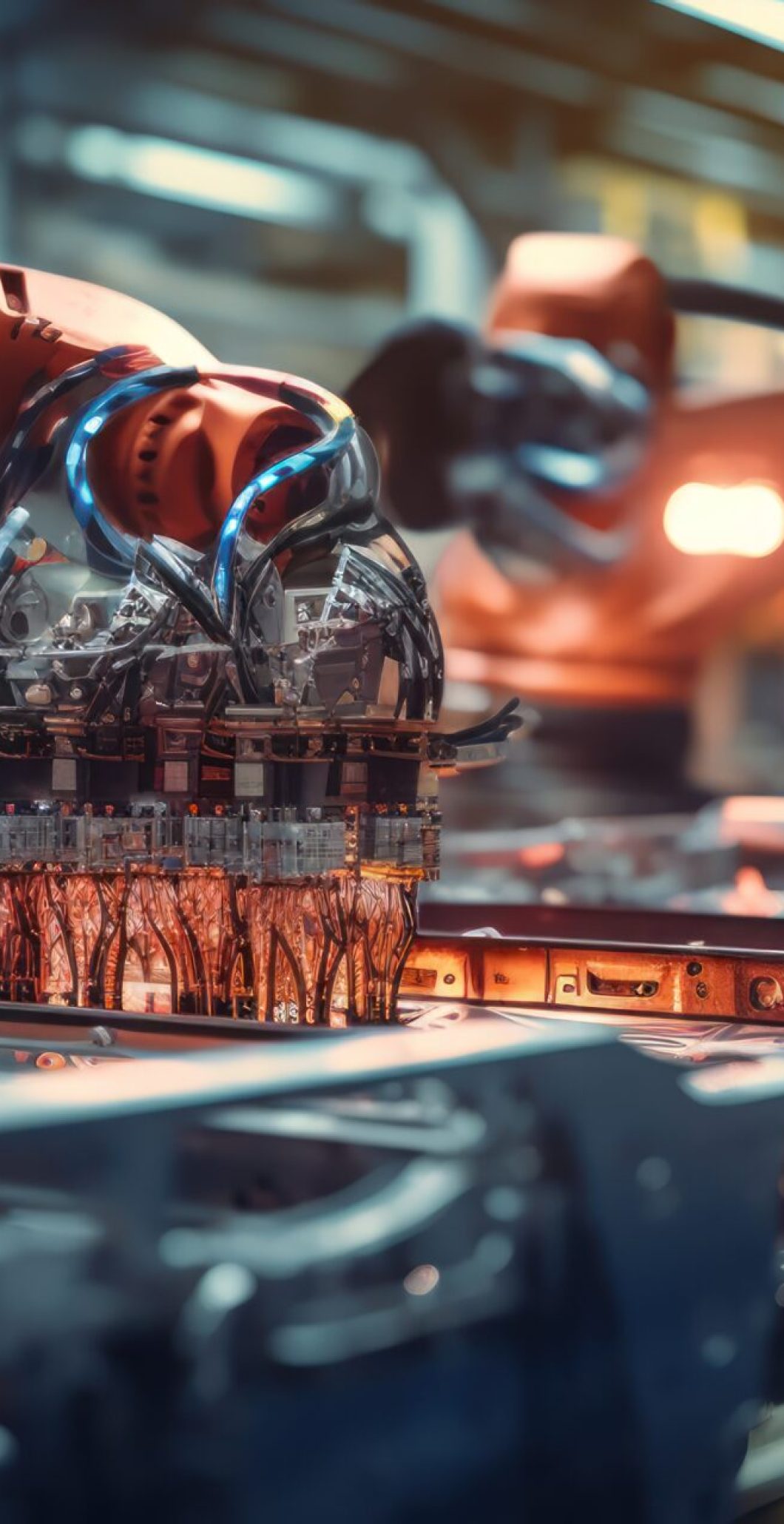 Automotive assembly line, precision and automation.